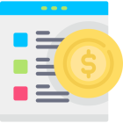 Transparent and Fixed Rates for Furniture Assembly Icon representing fixed rates for furniture assembly services.