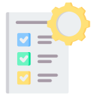 Icon representing the list of furniture products required for an assembly quote.